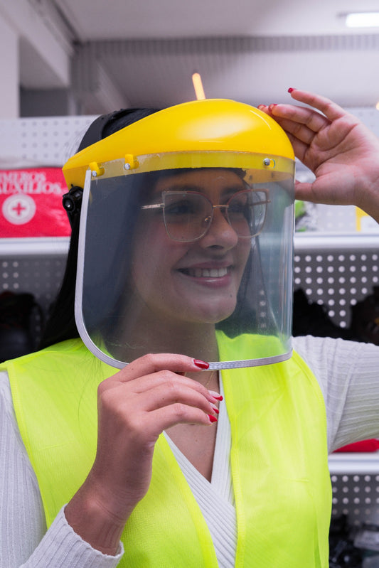 PROTECTOR FACIAL CON RACHE Y AJUSTE DE PANTALLA